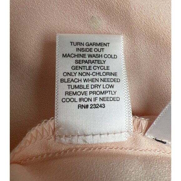 New York & Company Peach Sleeveless Embellished Bow Tie Blouse Medium - Picture 14 of 14